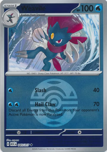 Ascended Heroes - 045/217 - Weavile - Ball Reverse Holo