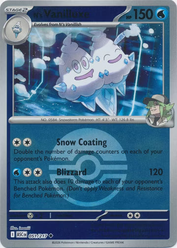 Ascended Heroes - 051/217 - N's Vanilluxe - Ball Reverse Holo
