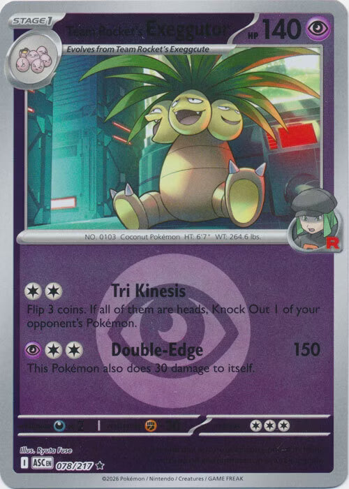 Ascended Heroes - 078/217 - Team Rocket's Exeggutor - Energy Reverse Holo