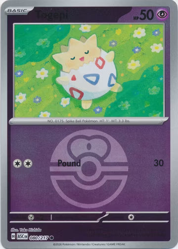 Ascended Heroes - 080/217 - Togepi - Ball Reverse Holo