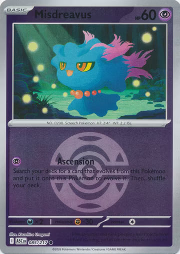 Ascended Heroes - 085/217 - Misdreavus - Ball Reverse Holo
