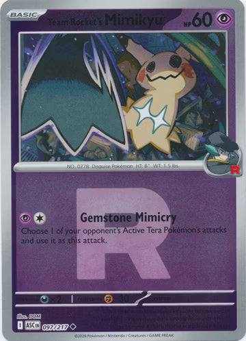 Ascended Heroes - 097/217 - Team Rocket's Mimikyu - Rocket Reverse Holo
