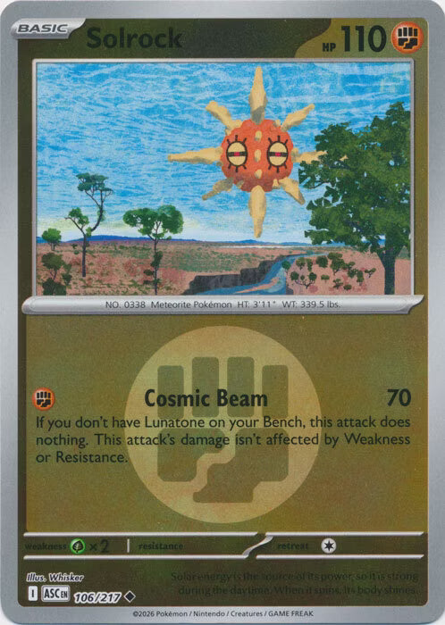 Ascended Heroes - 106/217 - Solrock - Energy Reverse Holo