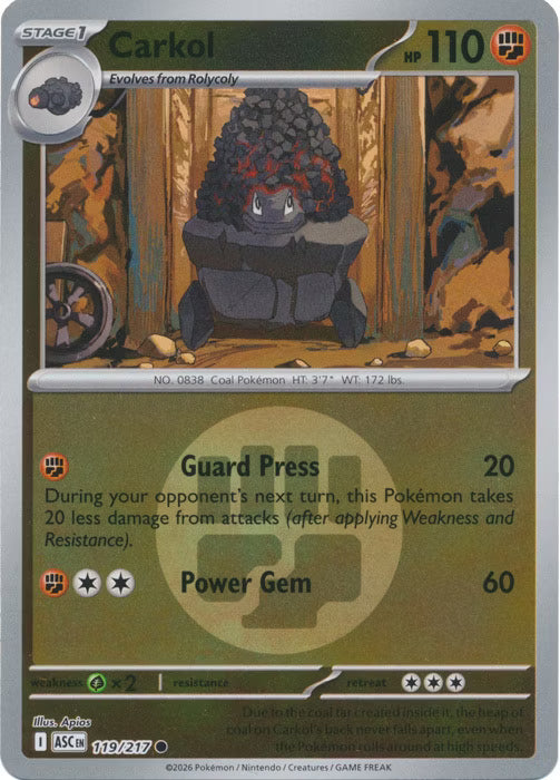 Ascended Heroes - 119/217 - Carkol - Energy Reverse Holo