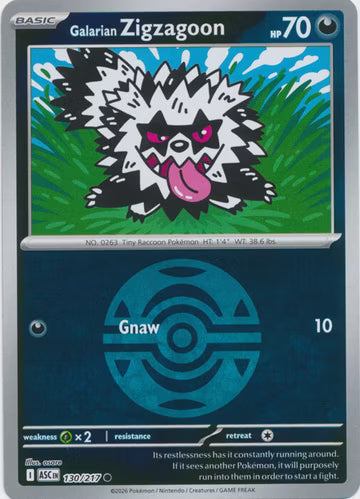Ascended Heroes - 130/217 - Galarian Zigzagoon - Ball Reverse Holo