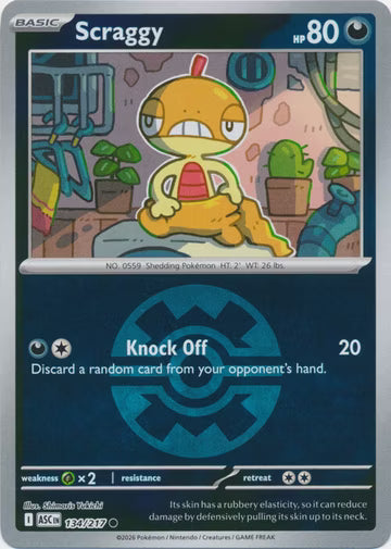 Ascended Heroes - 134/217 - Scraggy - Ball Reverse Holo