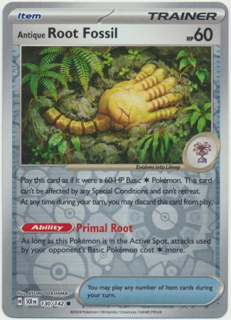 Stellar Crown - 130/142 - Antique Root Fossil - Reverse Holo