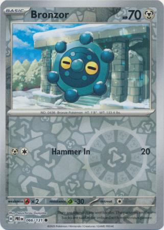 Prismatic Evolutions - 066/131 - Bronzor - Reverse Holo