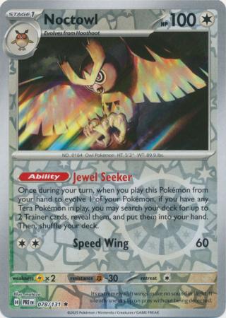 Prismatic Evolutions - 078/131 - Noctowl - Reverse Holo