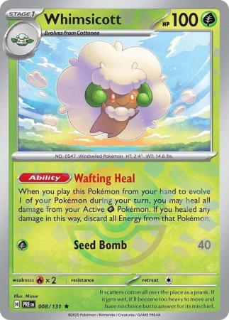 Prismatic Evolutions - 008/131 - Whimsicott - Poké Ball Reverse Holo