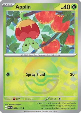 Prismatic Evolutions - 009/131 - Applin - Poké Ball Reverse Holo