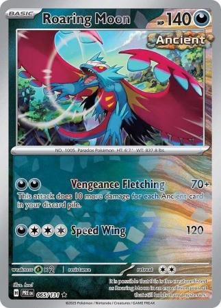 Prismatic Evolutions - 065/131 - Roaring Moon - Poké Ball Reverse Holo