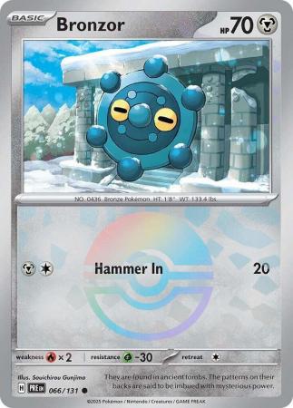 Prismatic Evolutions - 066/131 - Bronzor - Poké Ball Reverse Holo