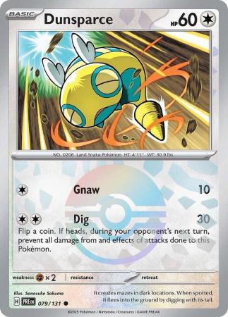 Prismatic Evolutions - 079/131 - Dunsparce - Poké Ball Reverse Holo