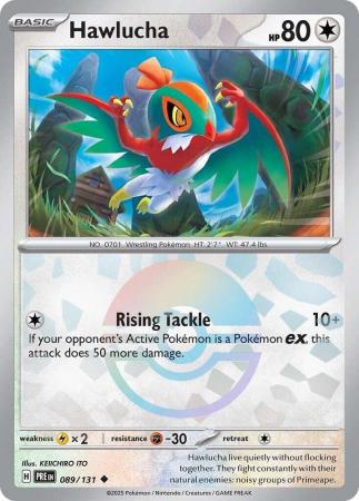 Prismatic Evolutions - 089/131 - Hawlucha - Poké Ball Reverse Holo
