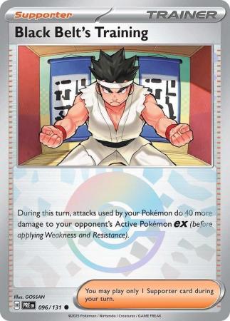 Prismatic Evolutions - 096/131 - Black Belt's Training - Poké Ball Reverse Holo