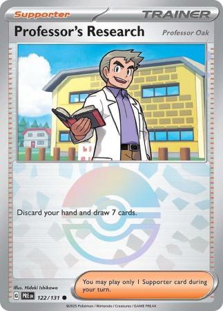 Prismatic Evolutions - 122/131 - Professor's Research (Professor Oak) - Poké Ball Reverse Holo