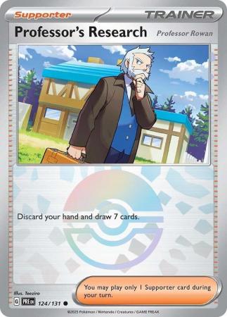Prismatic Evolutions - 124/131 - Professor's Research (Professor Rowan) - Poké Ball Reverse Holo