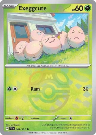 Prismatic Evolutions - 001/131 - Exeggcute - Master Ball Reverse Holo