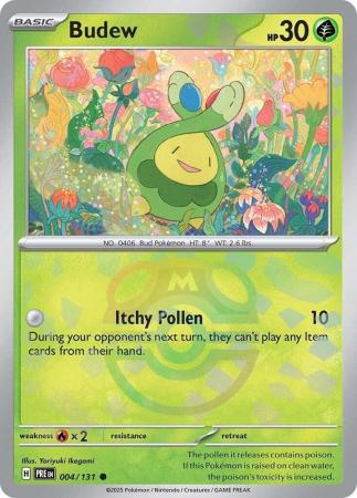 Prismatic Evolutions - 004/131 - Budew - Master Ball Reverse Holo