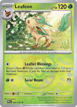Prismatic Evolutions - 005/131 - Leafeon - Master Ball Reverse Holo