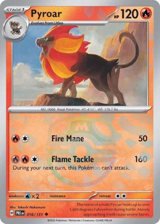 Prismatic Evolutions - 016/131 - Pyroar - Master Ball Reverse Holo