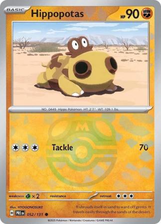 Prismatic Evolutions - 052/131 - Hippopotas - Master Ball Reverse Holo