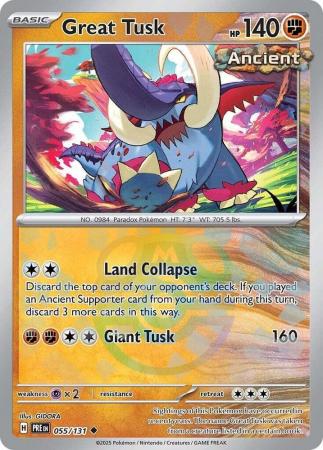 Prismatic Evolutions - 055/131 - Great Tusk - Master Ball Reverse Holo