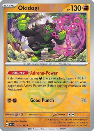 Prismatic Evolutions - 057/131 - Okidogi - Master Ball Reverse Holo