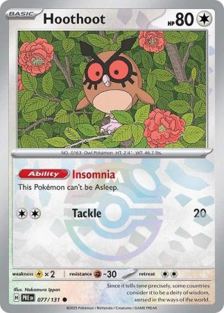 Prismatic Evolutions - 077/131 - Hoothoot - Master Ball Reverse Holo