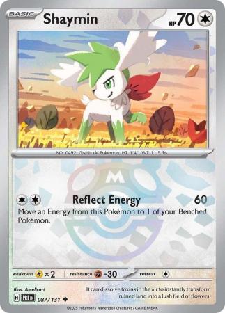 Prismatic Evolutions - 087/131 - Shaymin - Master Ball Reverse Holo