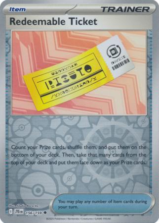 Journey Together - 156/159 - Redeemable Ticket - Reverse Holo