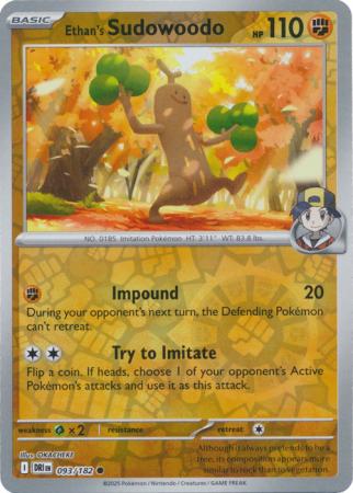 Destined Rivals - 093/182 - Ethan's Sudowoodo - Reverse Holo