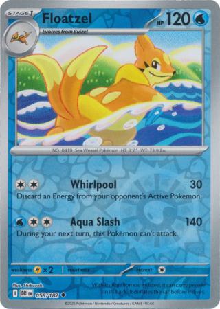 Destined Rivals - 058/182 - Floatzel - Reverse Holo
