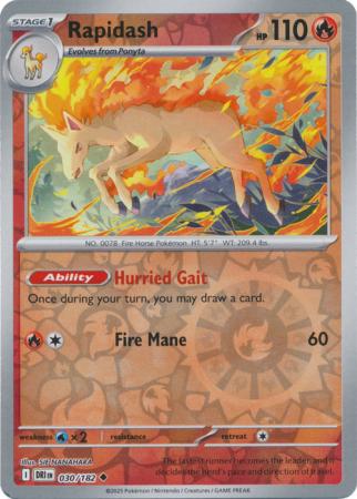 Destined Rivals - 030/182 - Rapidash - Reverse Holo