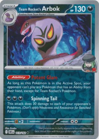 Destined Rivals - 113/182 - Team Rocket's Arbok - Reverse Holo