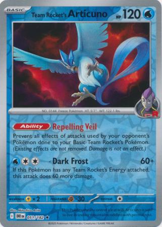 Destined Rivals - 051/182 - Team Rocket’s Articuno - Reverse Holo