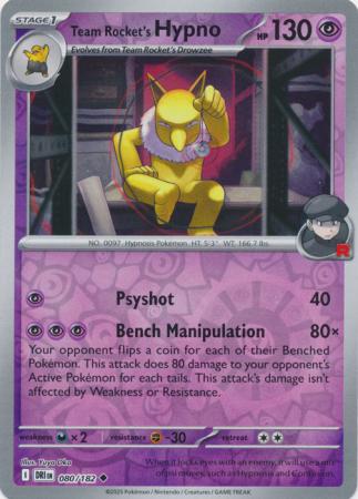 Destined Rivals - 080/182 - Team Rocket’s Hypno - Reverse Holo