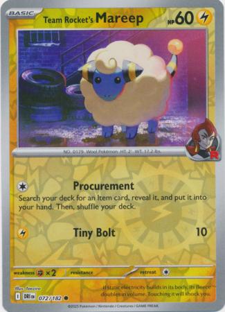 Destined Rivals - 072/182 - Team Rocket’s Mareep - Reverse Holo