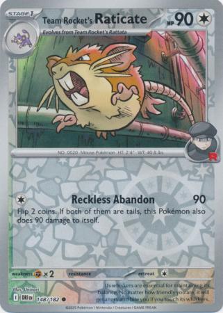 Destined Rivals - 148/182 - Team Rocket's Raticate - Reverse Holo