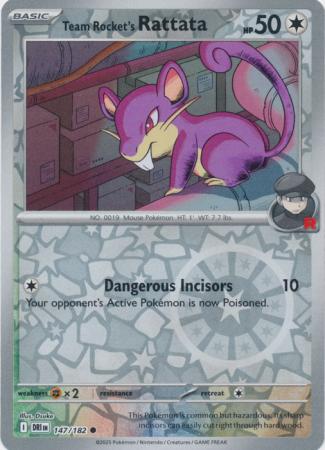 Destined Rivals - 147/182 - Team Rocket's Rattata - Reverse Holo