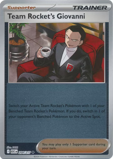 Ascended Heroes - 204/217 - Team Rocket's Giovanni - Reverse Holo