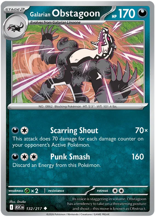 Ascended Heroes - 132/217 - Galarian Obstagoon