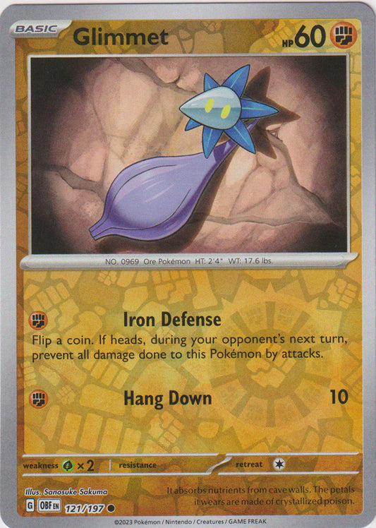 Obsidian Flames - 121/197 - Glimmet - Reverse Holo