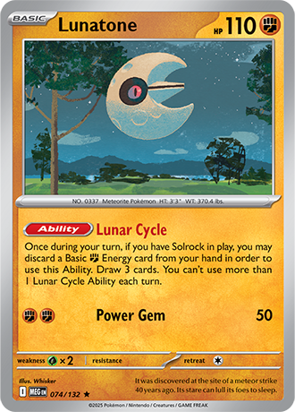 Mega Evolution - 074/132 - Lunatone - Holo