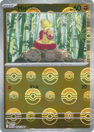 White Flare - 052/086 - Mienfoo - Poké Ball Reverse Holo