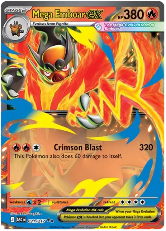Ascended Heroes - 031/217 - Mega Emboar ex
