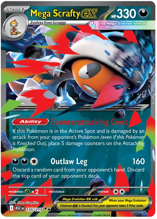 Ascended Heroes - 135/217 - Mega Scrafty ex