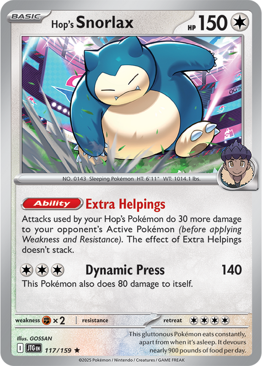Journey Together - 117/159 - Hop's Snorlax - Holo