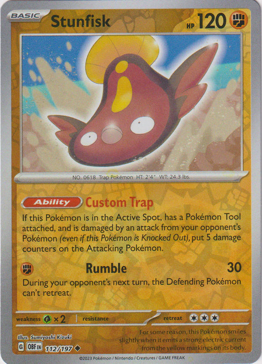 Obsidian Flames - 112/197 - Stunfisk - Reverse Holo